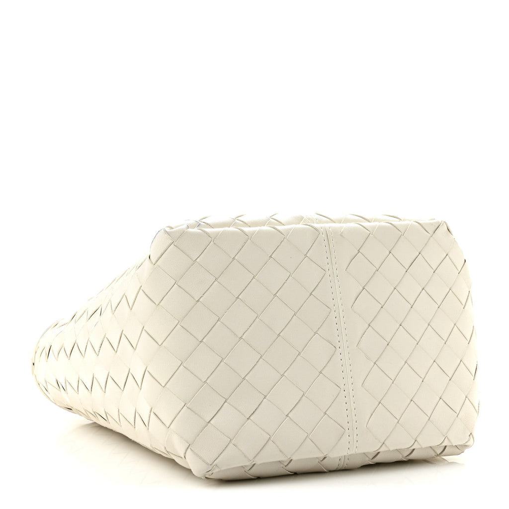 Bottega Veneta Nappa Intrecciato Small Flip Flap Tote Chalk