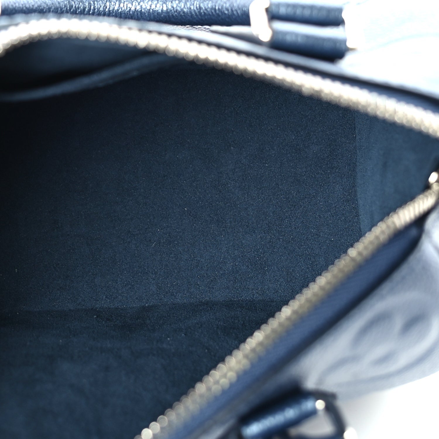 Louis Vuitton Metallic Empreinte Monogram Giant Speedy Bandouliere 20 Navy Nacre