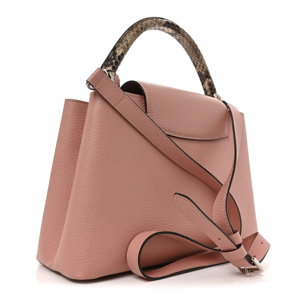 Louis Vuitton Taurillon Snakeskin Capucines PM Magnolia