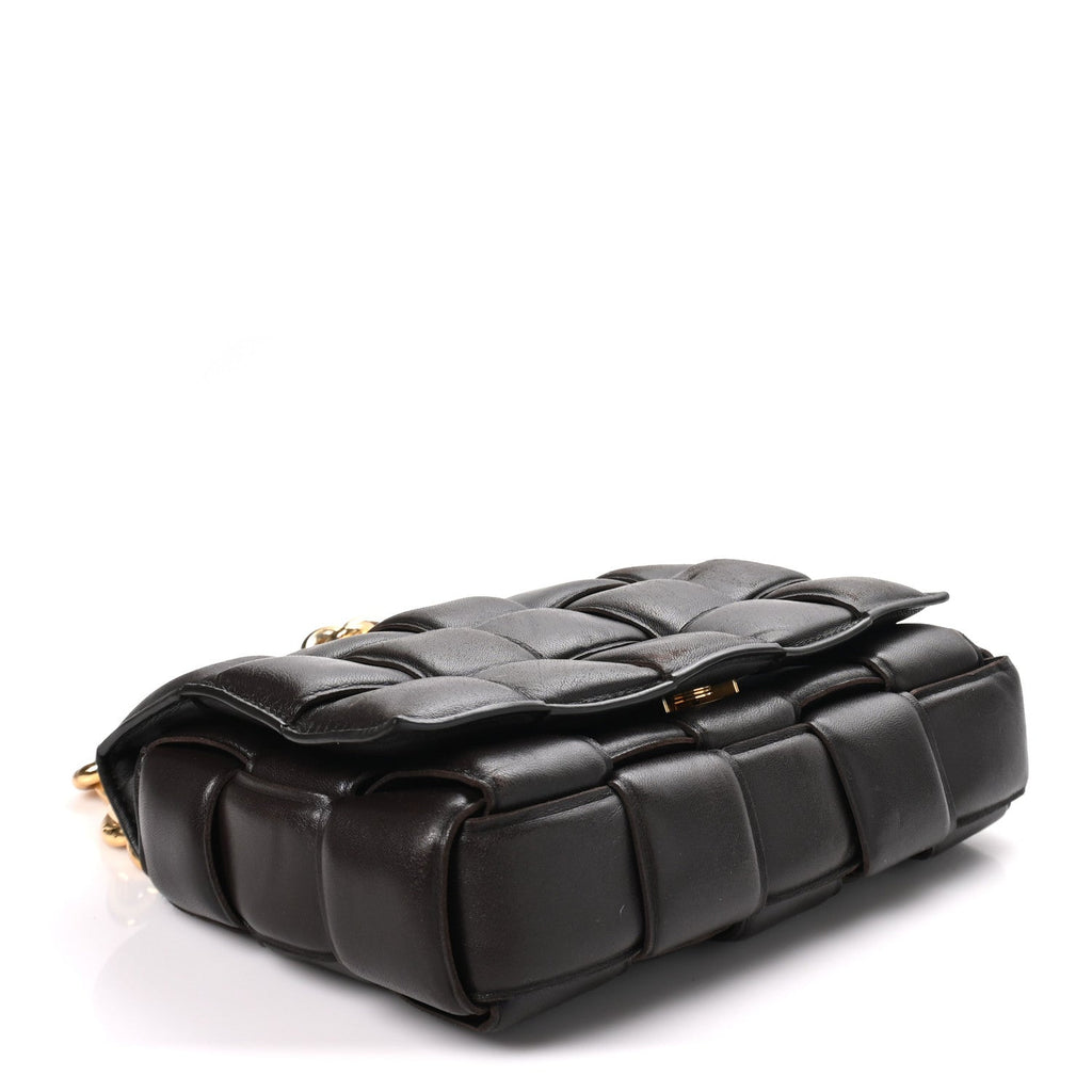 Bottega Veneta Lambskin Maxi Intreccio Padded Chain Cassette Crossbody Bag Fondant