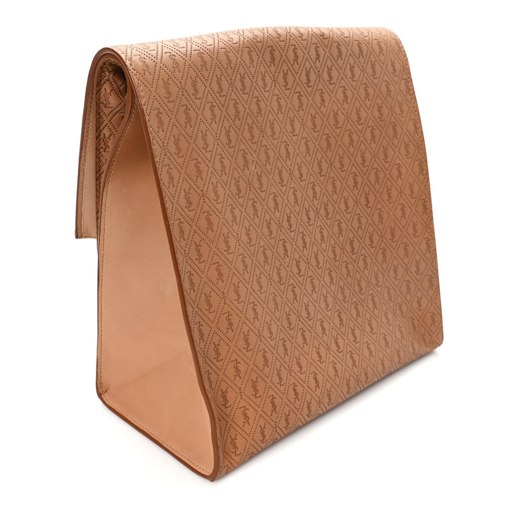 Saint Laurent Calfskin Monogram Deli Paper Bag Vintage Beige