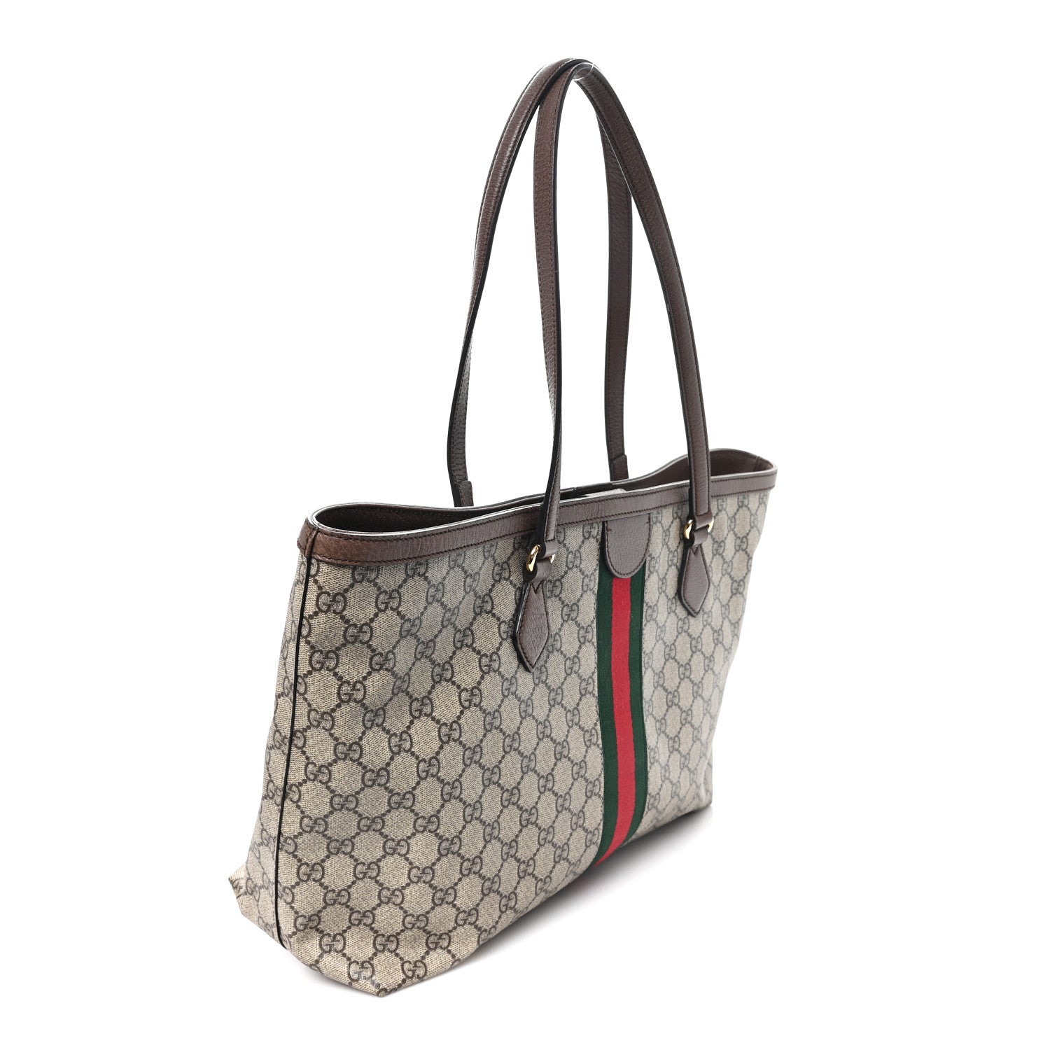 Gucci GG Supreme Monogram Medium Ophidia Shopping Tote Brown