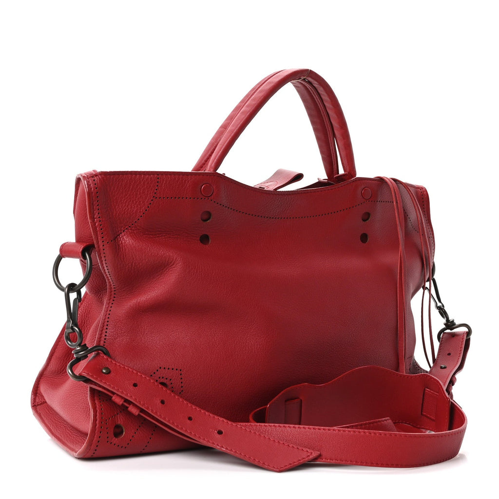 Balenciaga Veau Soyeux Perforated Blackout City Rouge Groseille