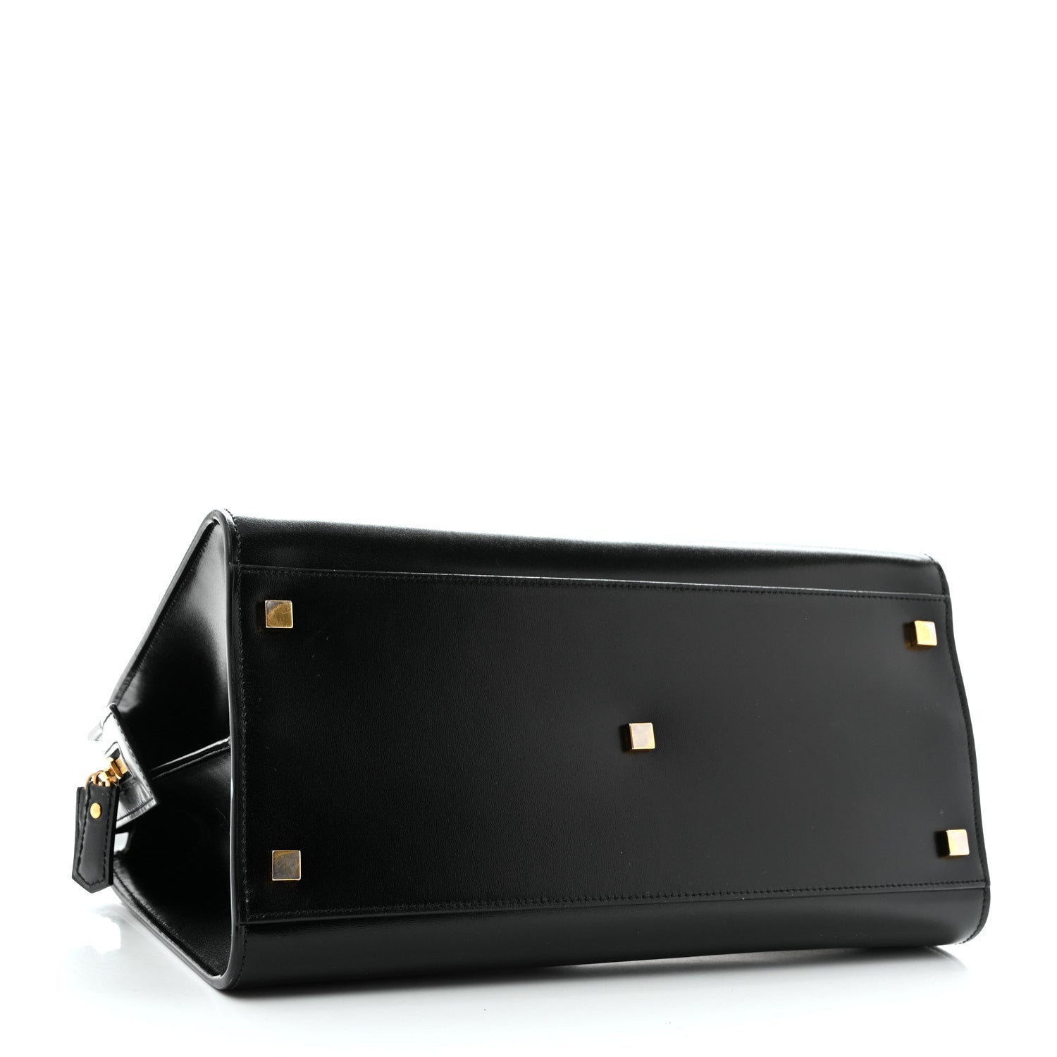 Saint Laurent Shiny Calfskin Medium Uptown Tote Black