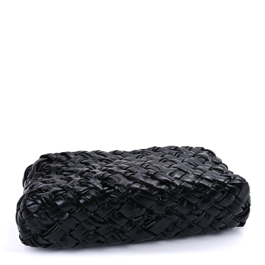 Bottega Veneta Calfskin Intrecciato Kalimero Cha-Cha Clutch Black