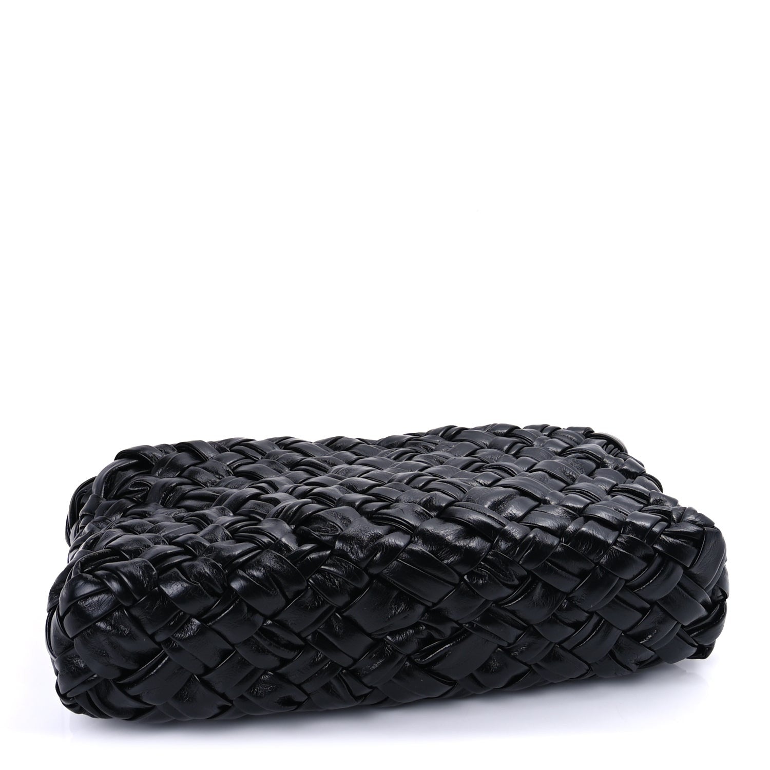 Bottega Veneta Calfskin Intrecciato Kalimero Cha-Cha Clutch Black