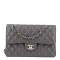 Chanel Lambskin Quilted Small Double Flap Grey