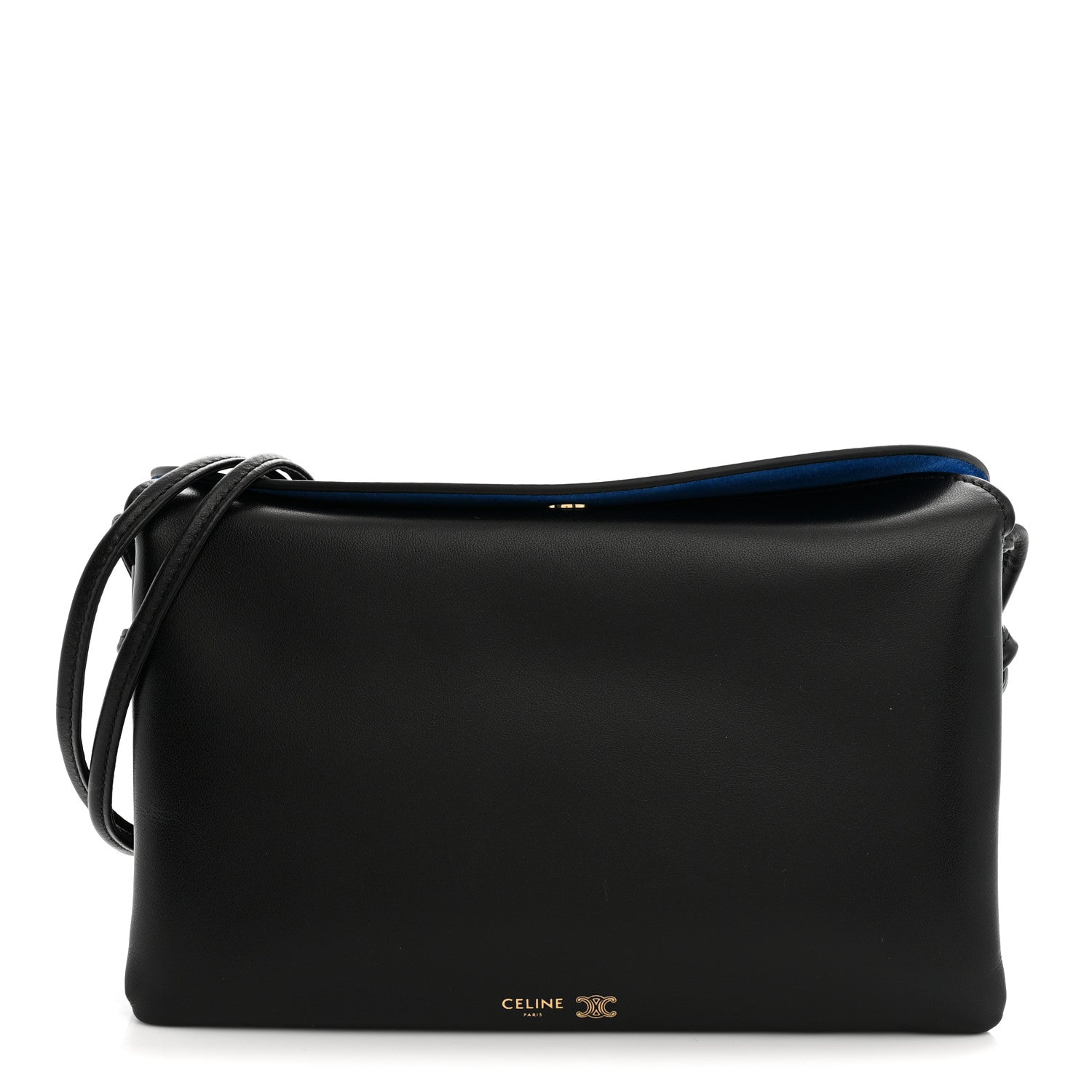 Celine Smooth Lambskin Trio Flap Crossbody Bag Black