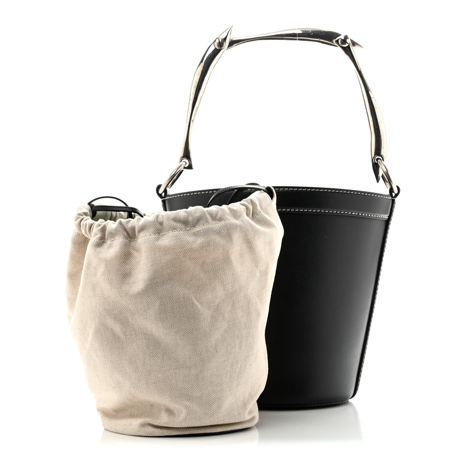Bottega Veneta Calfskin Nappa Sardine Bucket Bag Black