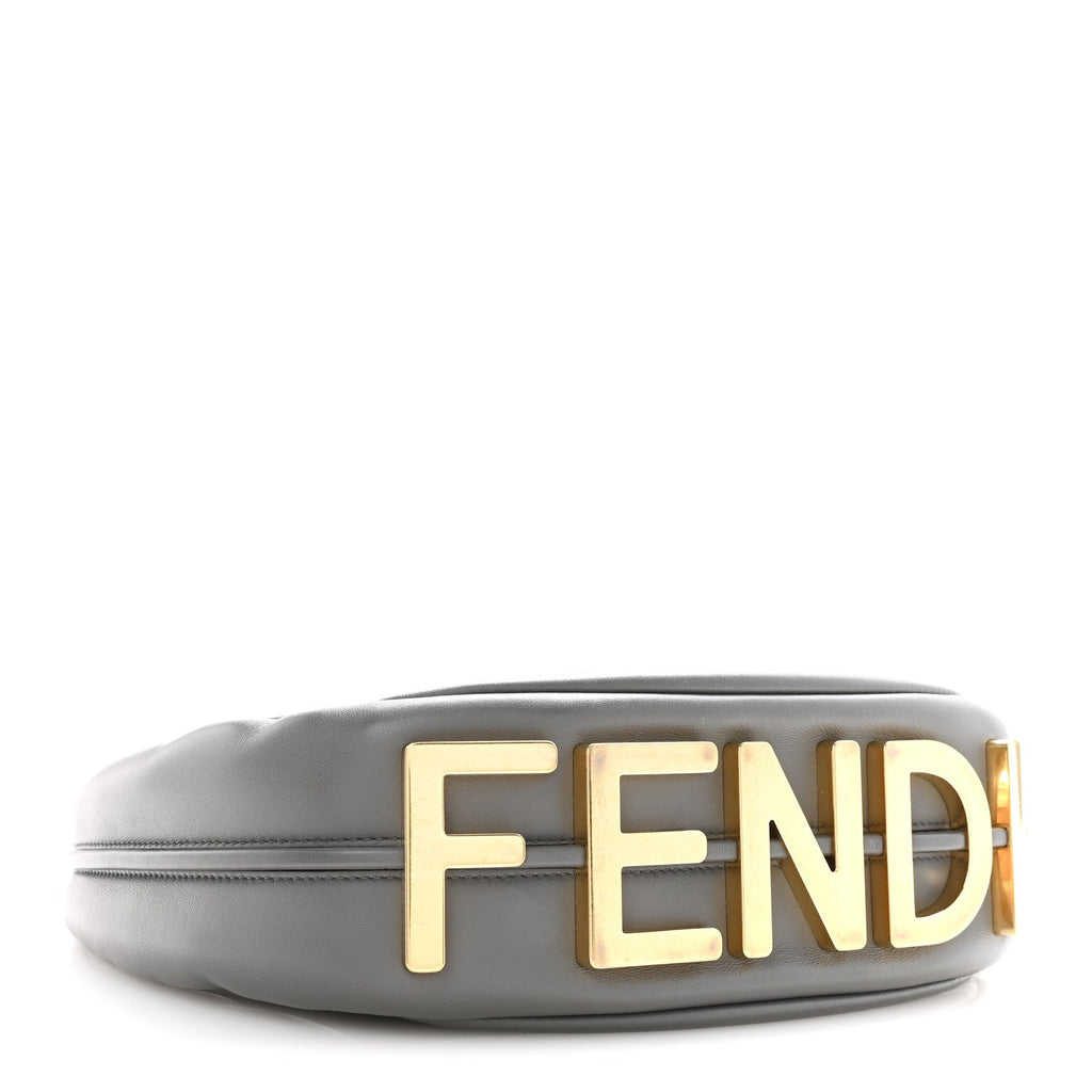 Fendi Vitello Grace Matte Small Fendigraphy Hobo Bag Anthracite