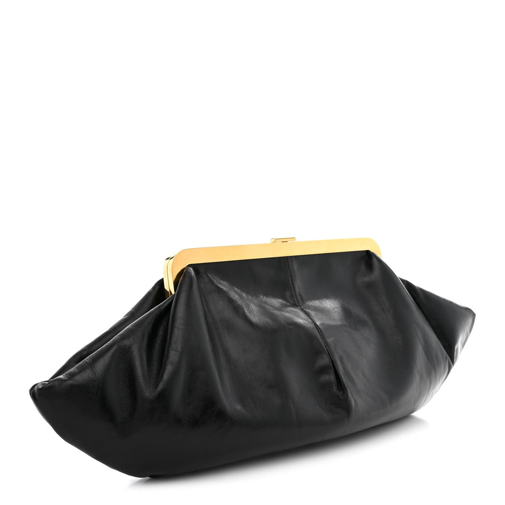 Celine Calfskin Triomphe Clutch Pouch Black