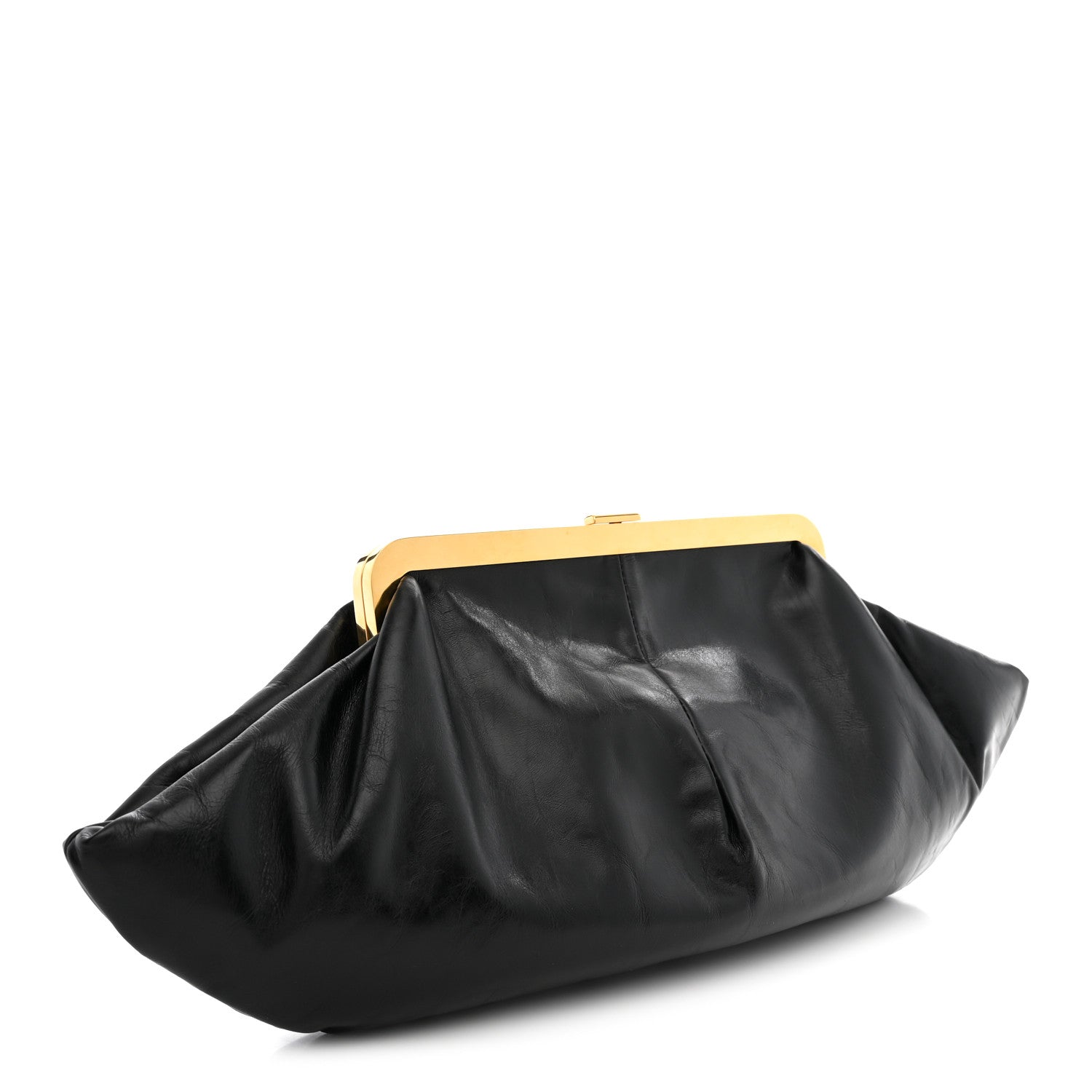 Celine Calfskin Triomphe Clutch Pouch Black