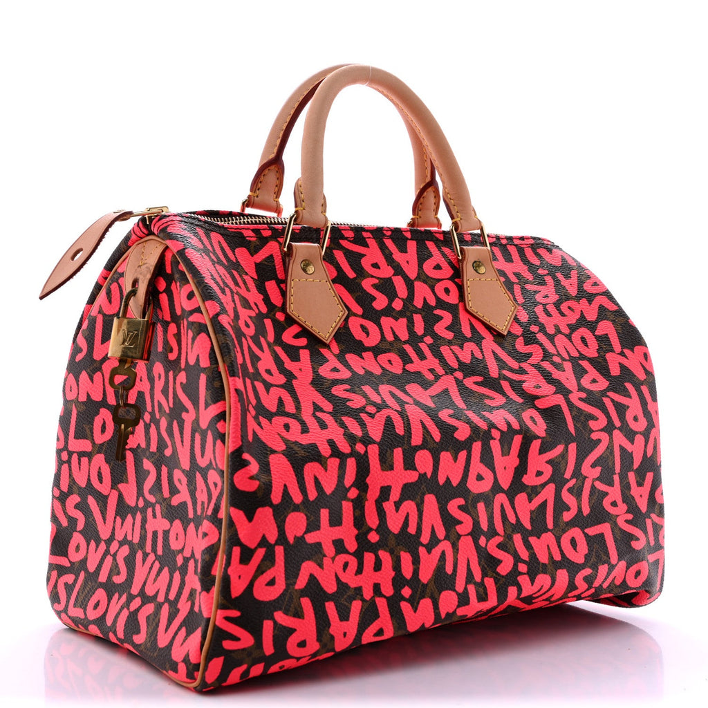 Louis Vuitton Monogram Graffiti Speedy 30 Fuchsia