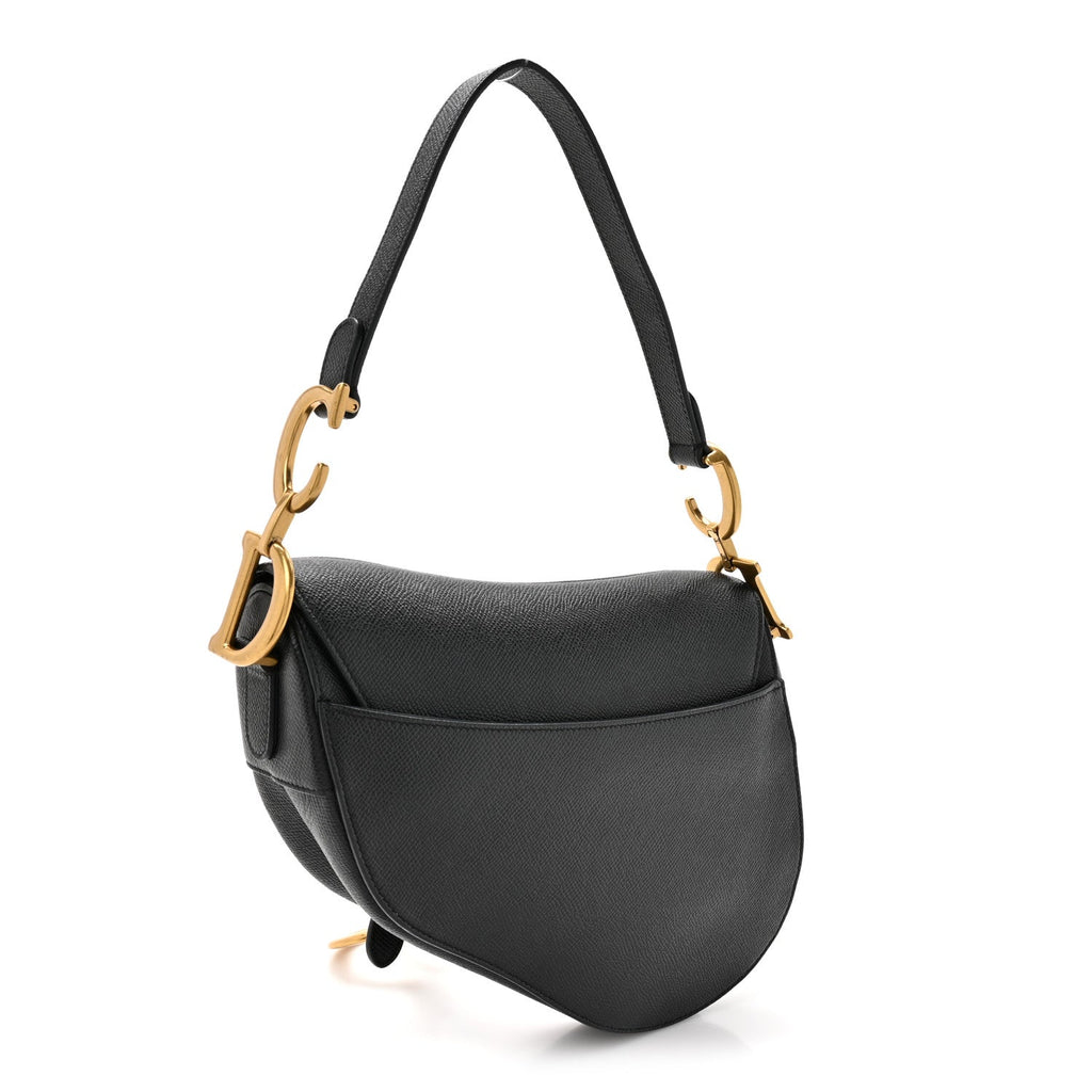 Dior Grained Calfskin Saddle Bag Black