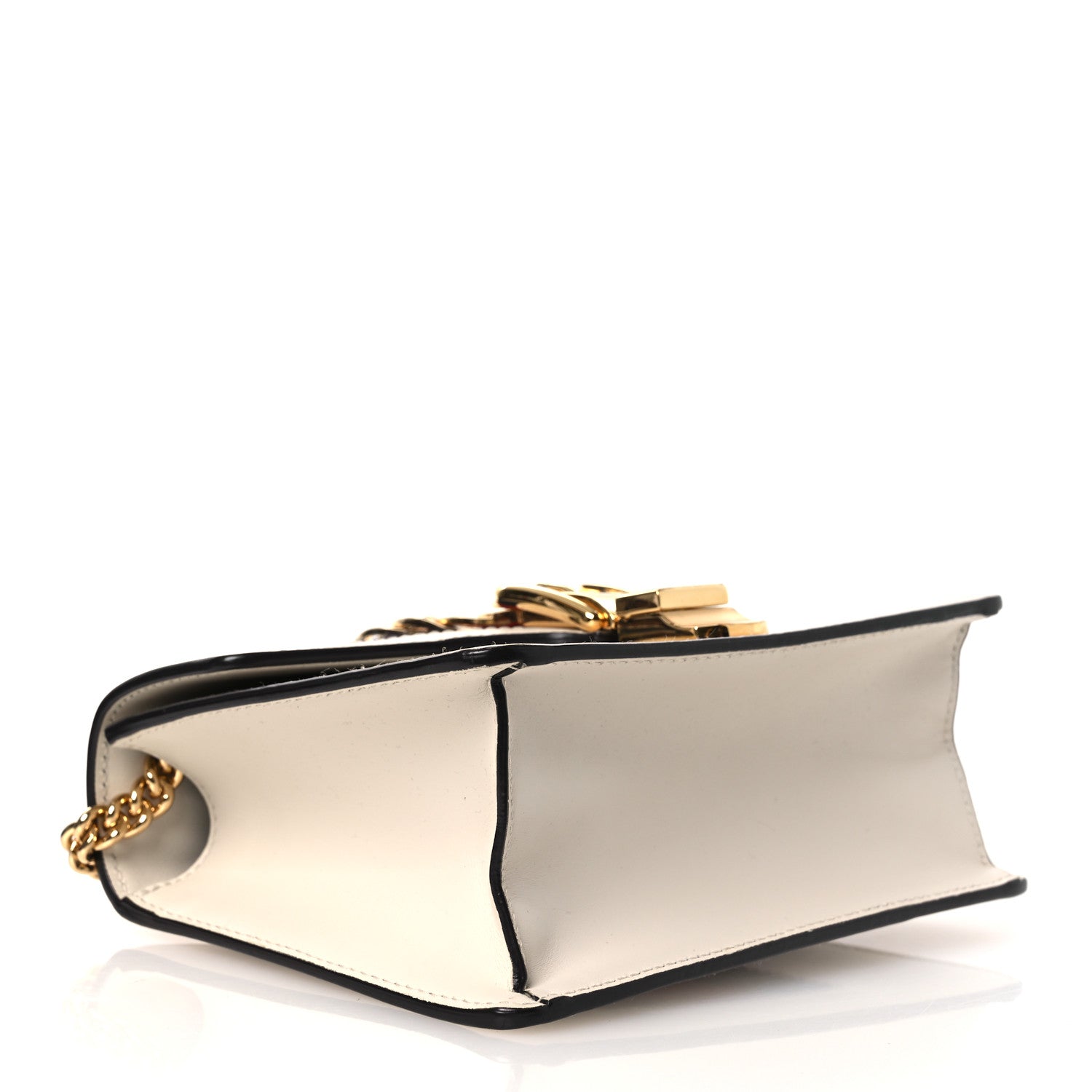 Gucci Calfskin Mini Sylvie Chain Shoulder Bag White