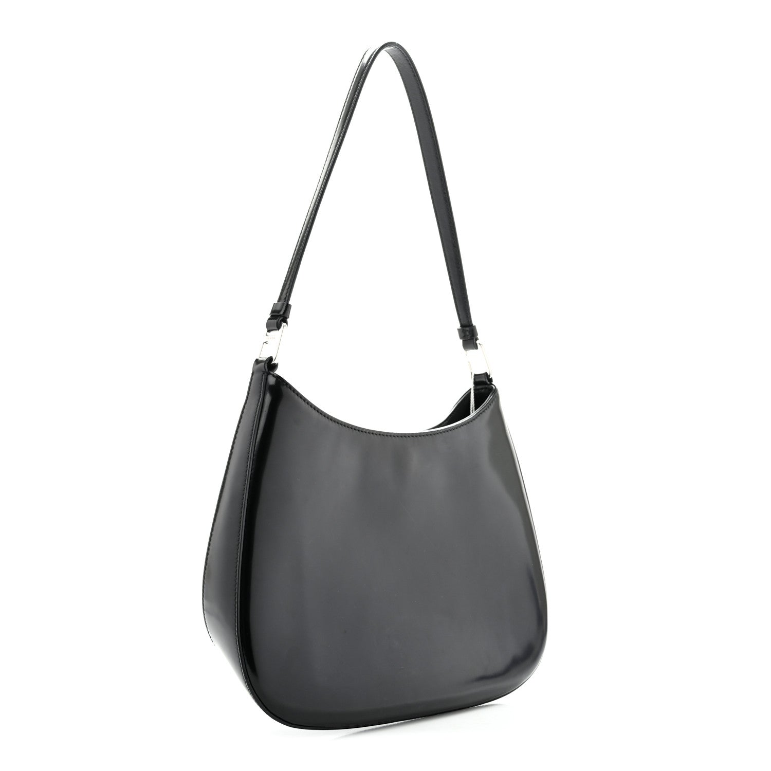 Prada Spazzolato Cleo Shoulder Bag Black