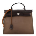 Hermès Vache Hunter Toile Herbag Zip 31 PM Etoupe Ebene