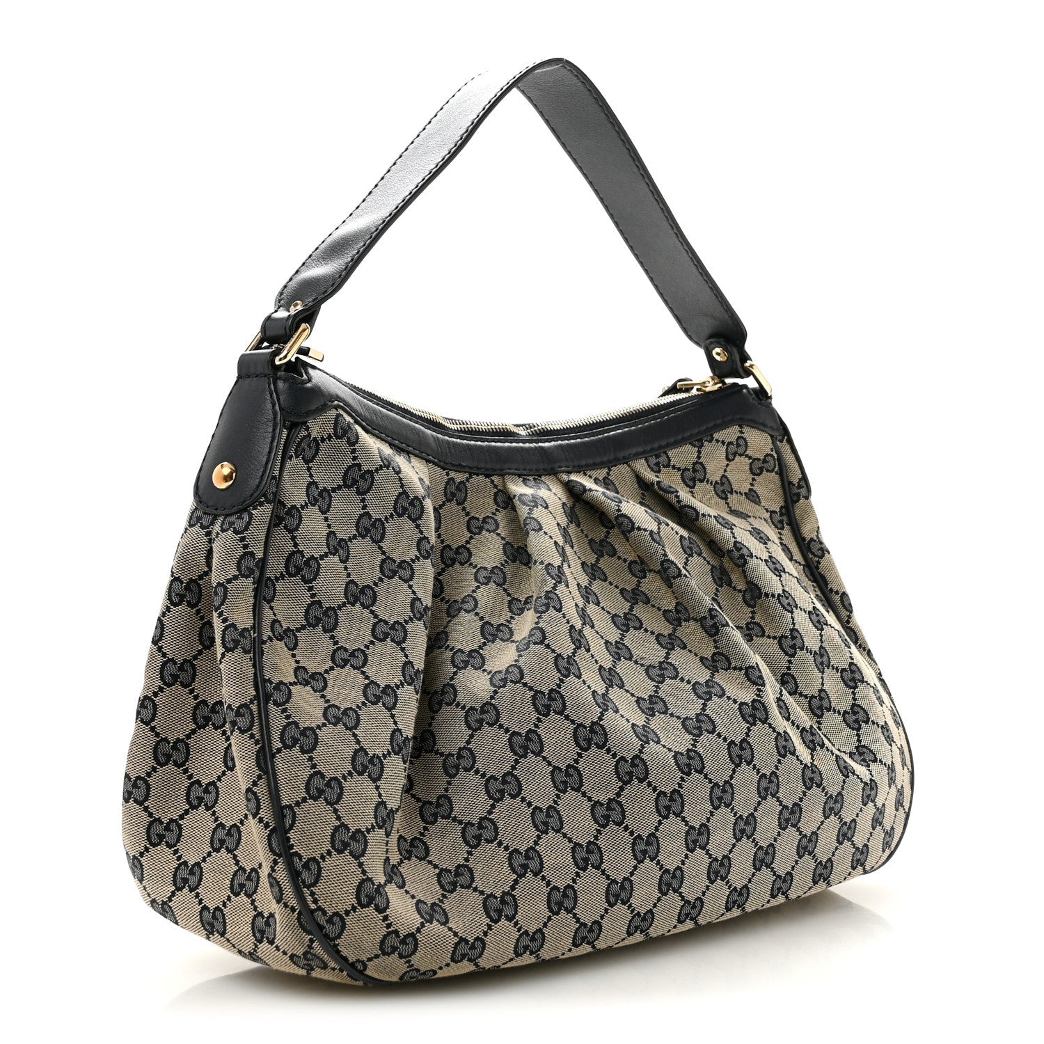 Gucci Monogram Medium Sukey Hobo Navy