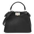 Fendi Cuoio Romano Selleria Bi-Color Mini Peekaboo Iconic Satchel Black Mou