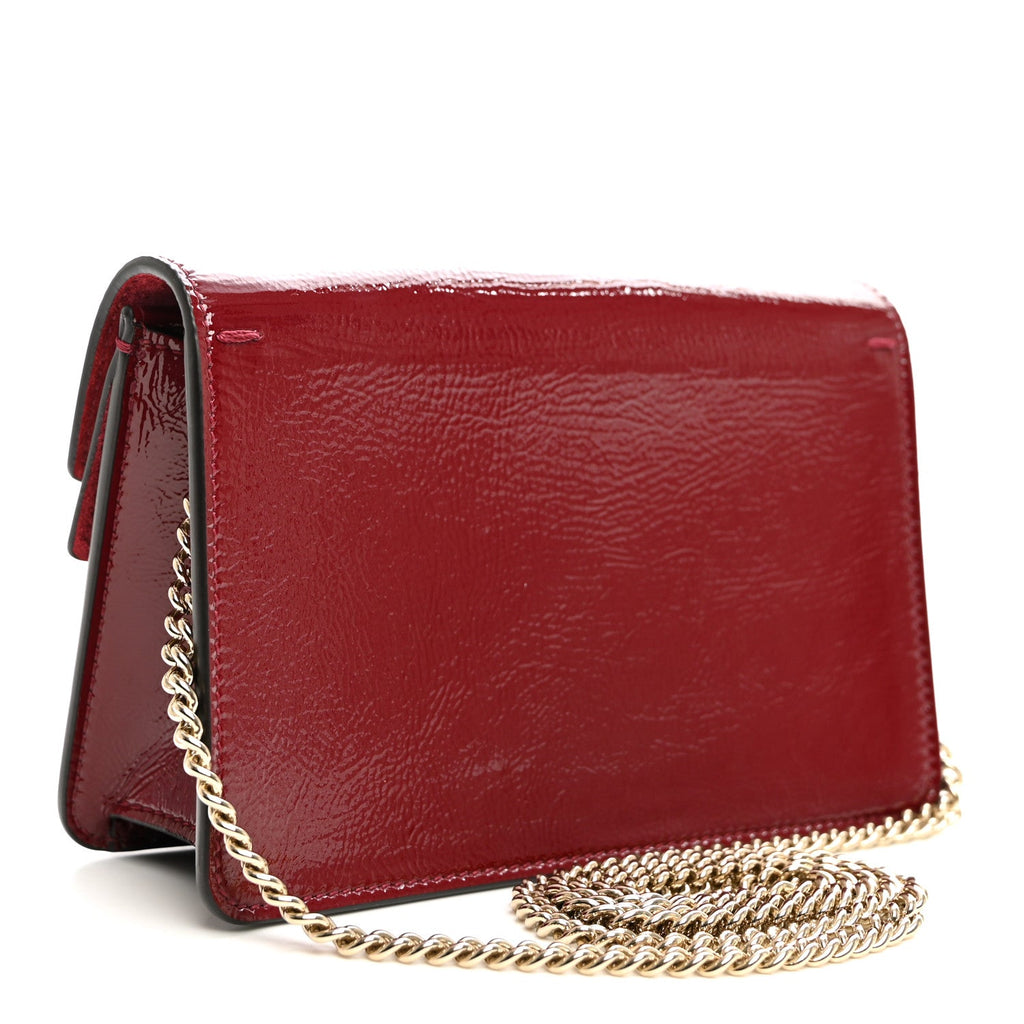 Gucci Crinkled Patent Mini Dionysus Shoulder Bag Rosso Ancora Red
