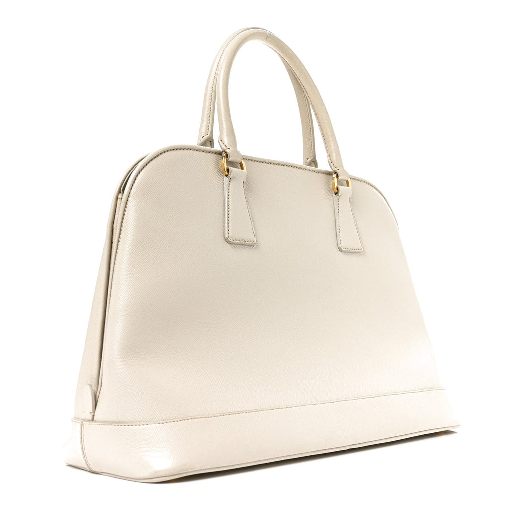 Prada Saffiano Lux Open Promenade Tote Talco