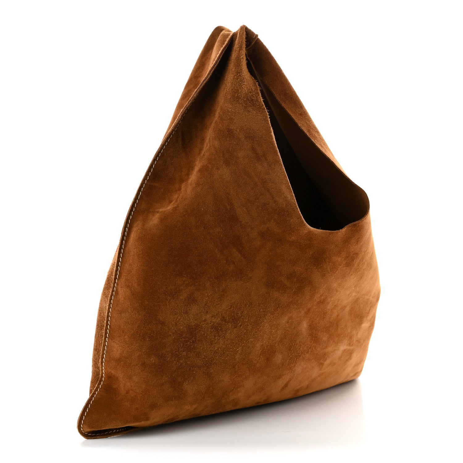 The Row Suede Small Bindle Bag Bistre Ecru