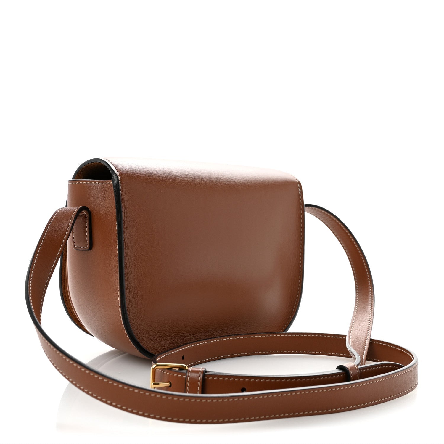 Celine Cuir Triomphe Folco Crossbody Bag Tan - Back View