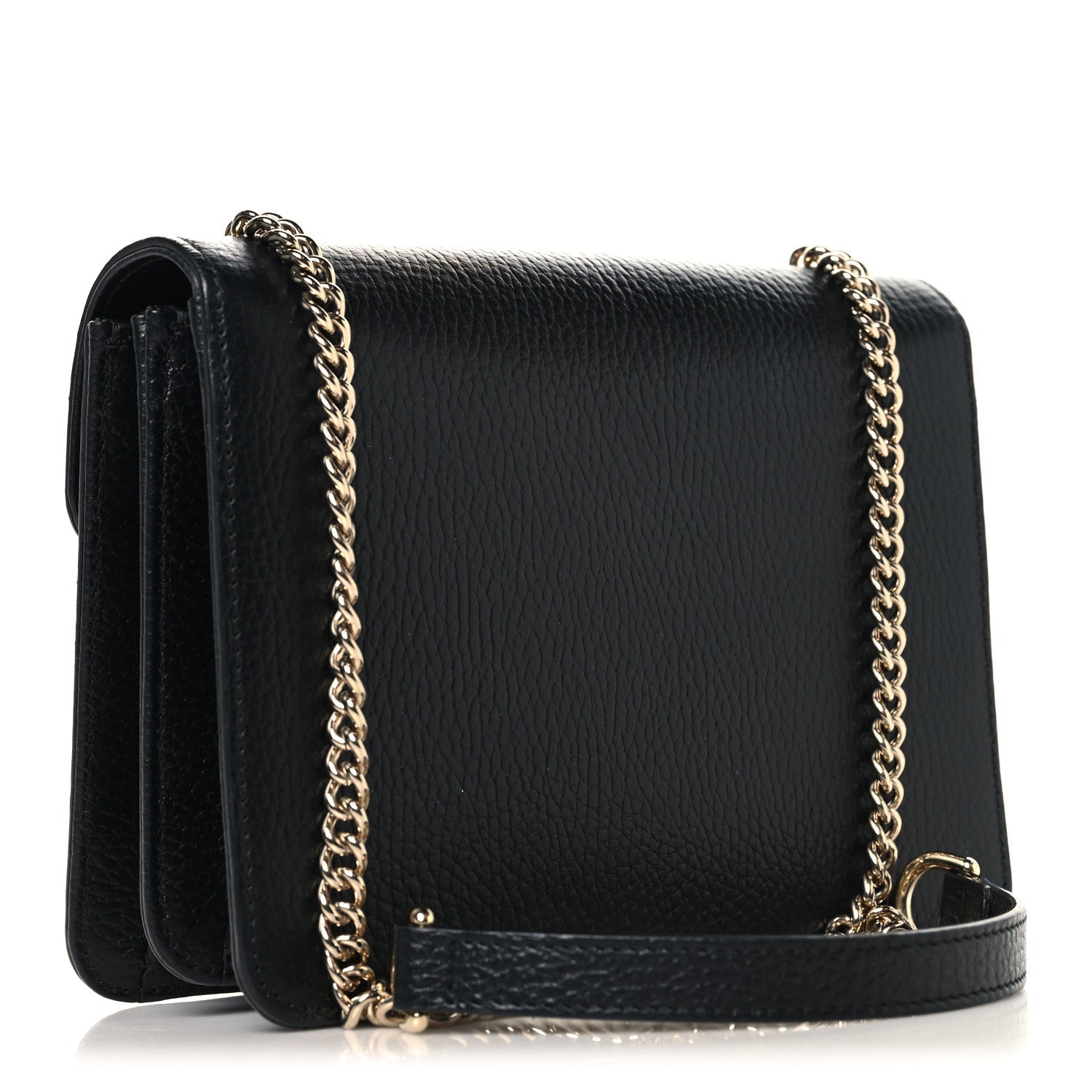 Gucci Dollar Calfskin Small Interlocking G Shoulder Bag Black