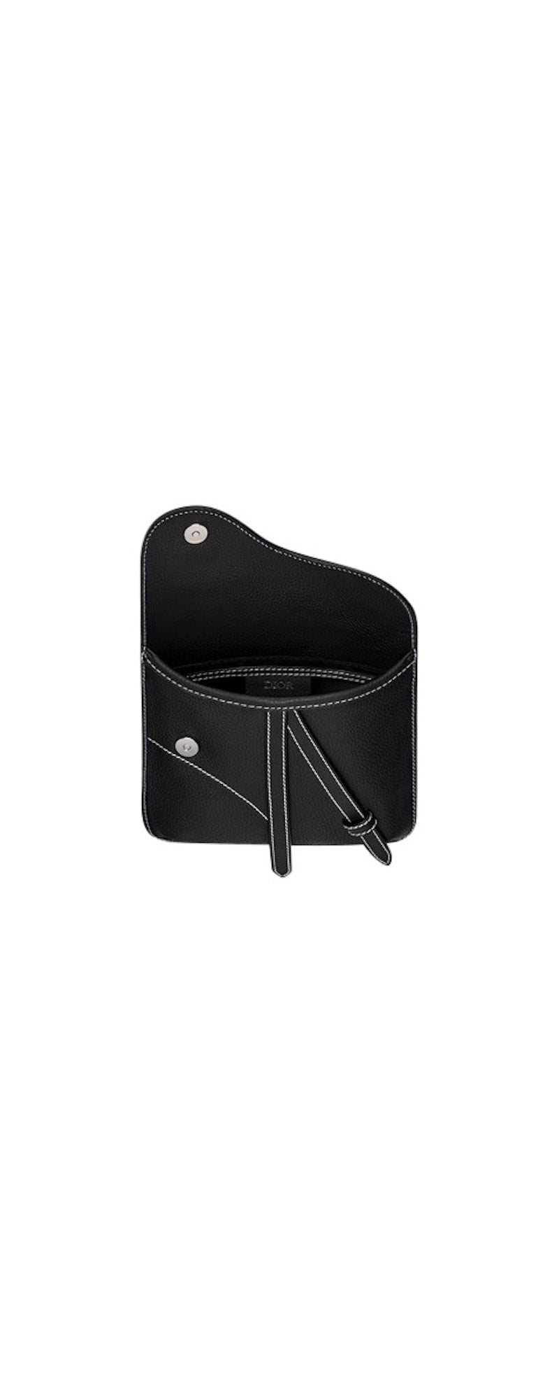 Dior Men's black calfskin messenger bag - interior view