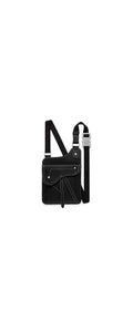 Dior Men's black calfskin messenger bag - front view