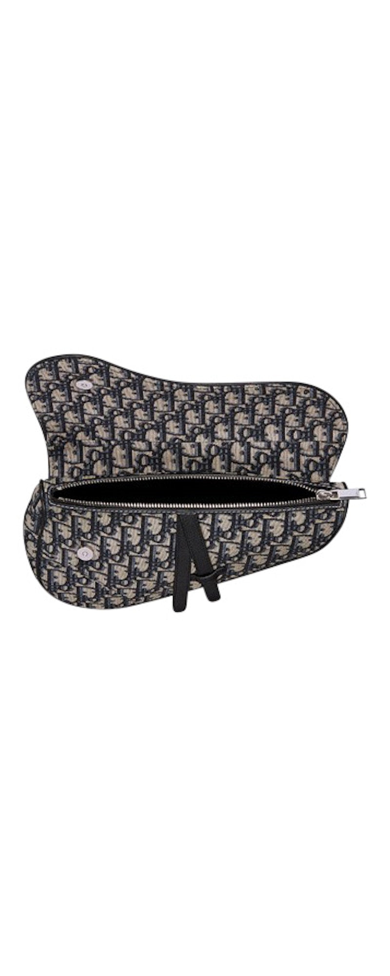 Dior Oblique saddle belt pouch black - interior view