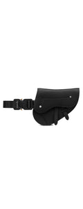 Dior black grained calfskin saddle clutch - front view