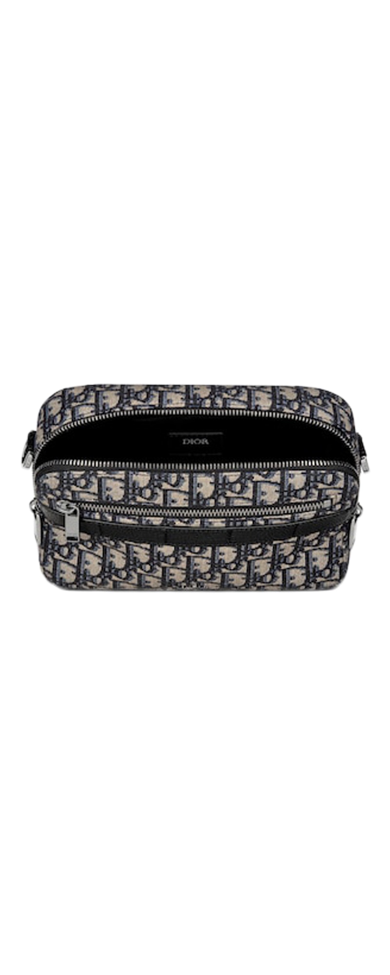 Dior Safari Messenger Bag Oblique Jacquard beige black - open interior view
