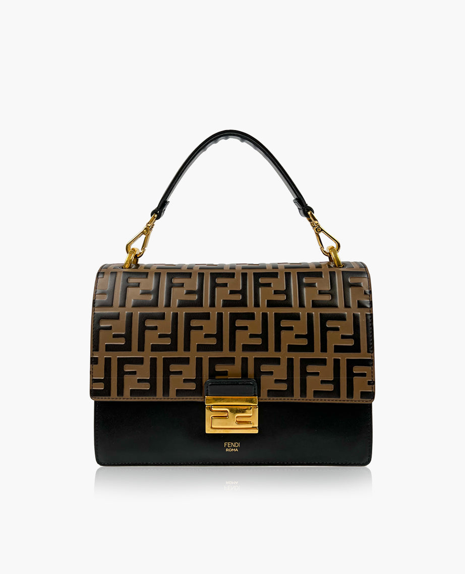FENDI KAN I F SMALL LEATHER BAG