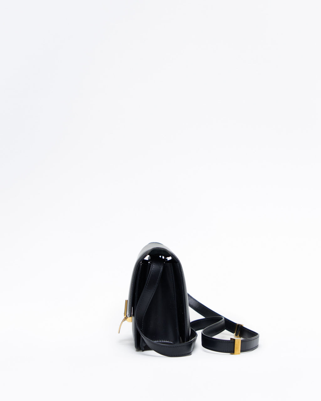 Celine Classic Box Small Bag Black Calfskin - Side view