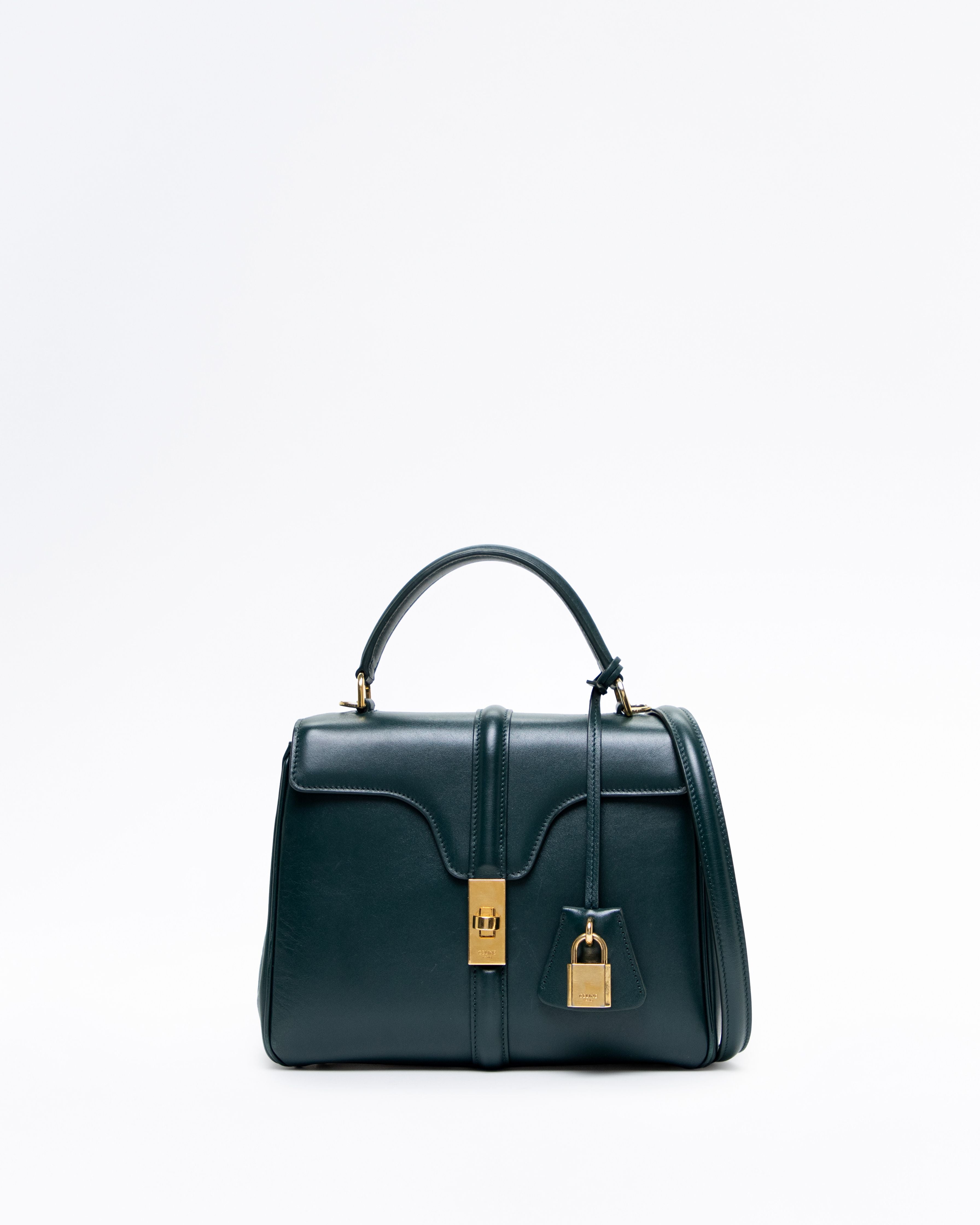 Celine Small 16 Calfskin Bag Black - Front view