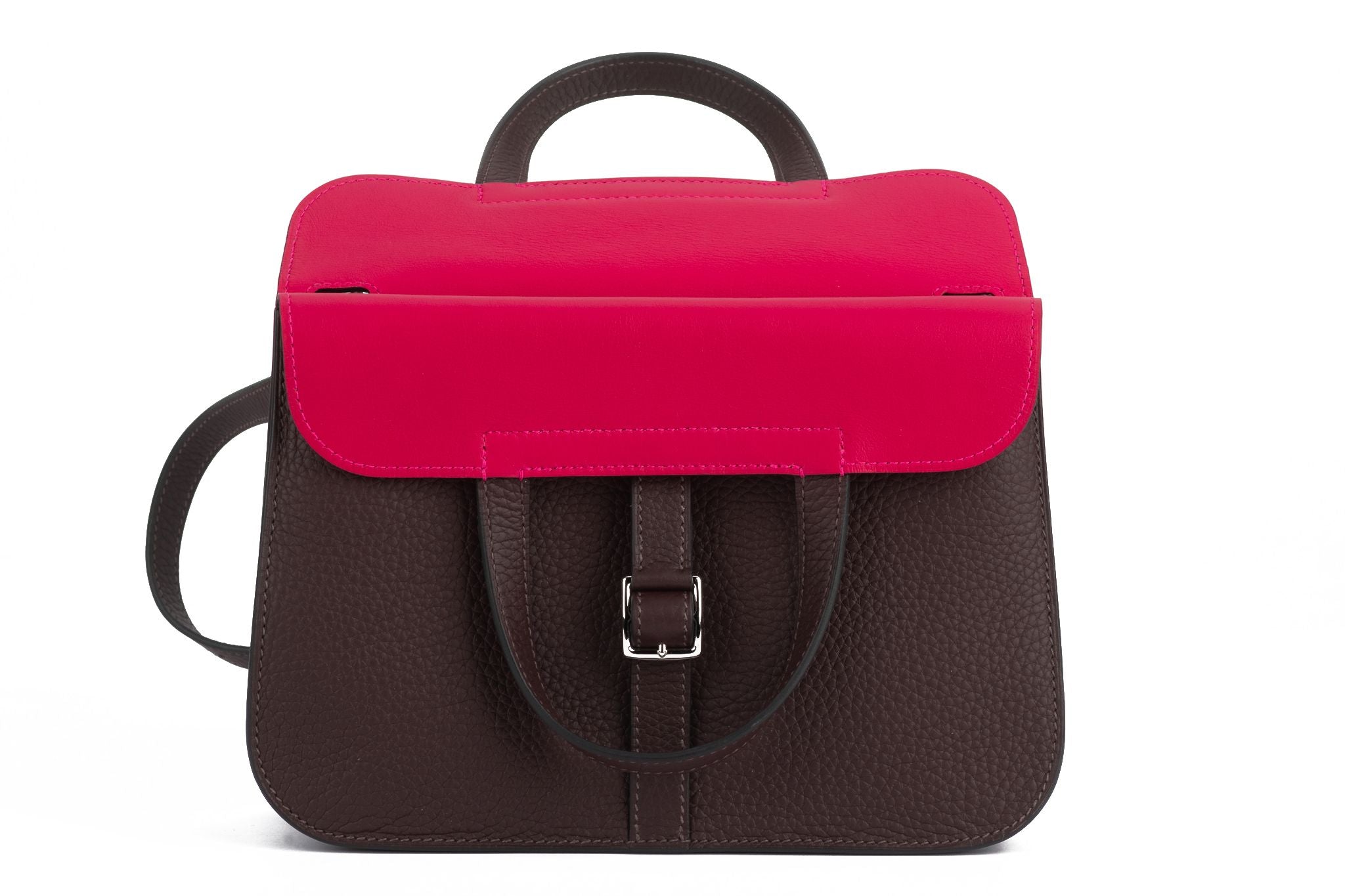 Hermès Taurillon Clemence Verso Halzan 31 Rouge Sellier Framboise