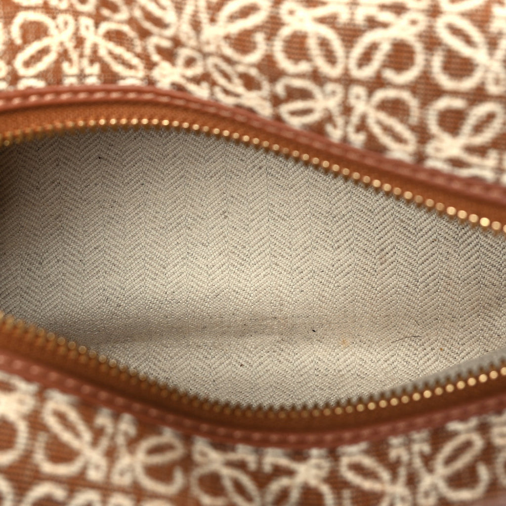 Loewe Jacquard Anagram Calfskin Small Cubi Bag Tan Pecan