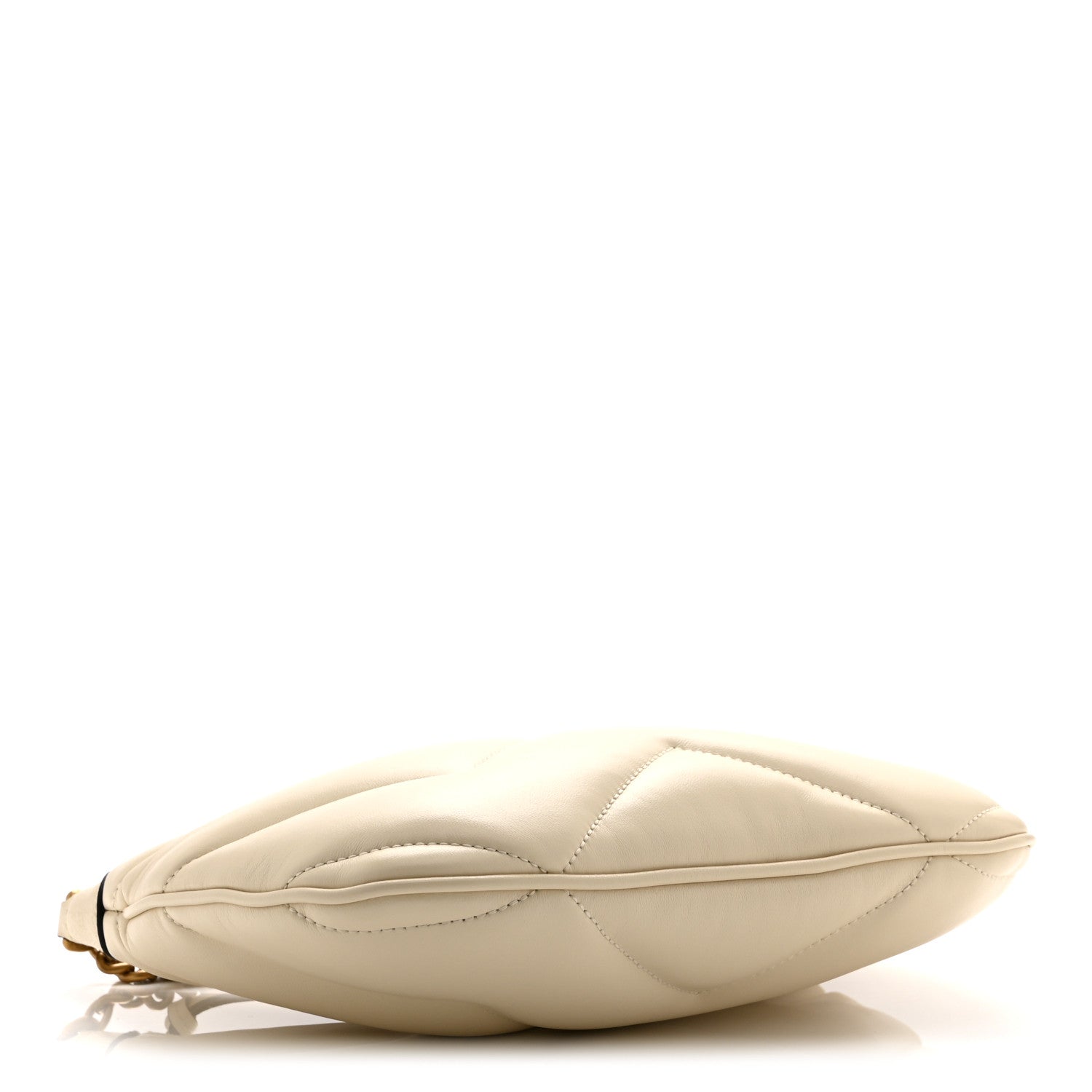 Gucci Calfskin Matelasse GG Marmont Half Moon Hobo White