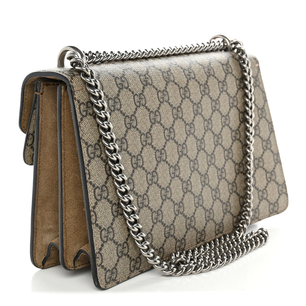 Gucci GG Supreme Monogram Small Dionysus Shoulder Bag Taupe
