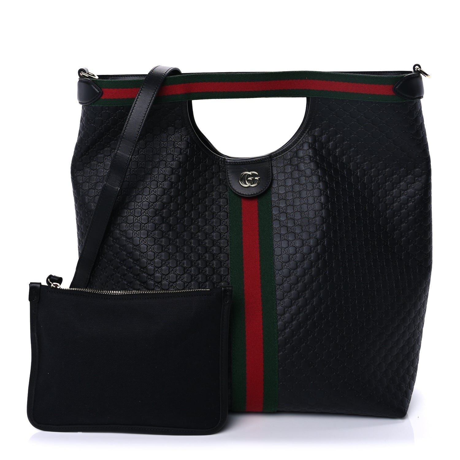 Gucci Microguccissima Web Large Giglio Tote Black
