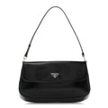 Prada Spazzolato Cleo Flap Shoulder Bag Black