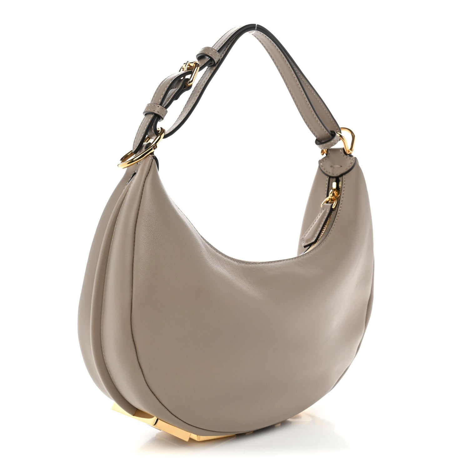 Fendi Vitello Grace Matte Small Fendigraphy Hobo Bag Tortora