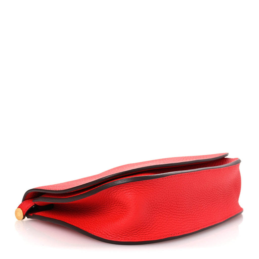 Hermès Taurillon Clemence Chevre Mysore Saut 25 Rouge De Coeur Rose Azalee Rouge Sellier