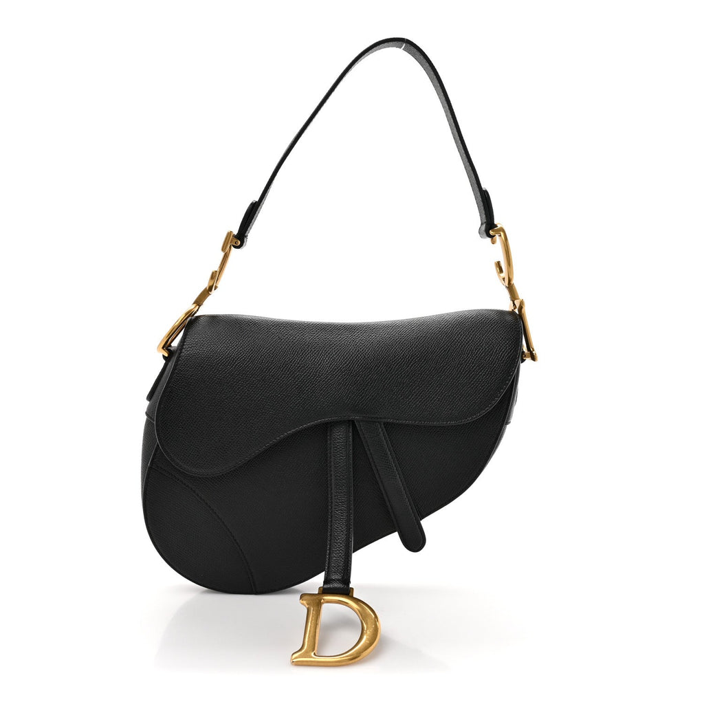 Dior Grained Calfskin Saddle Bag Black
