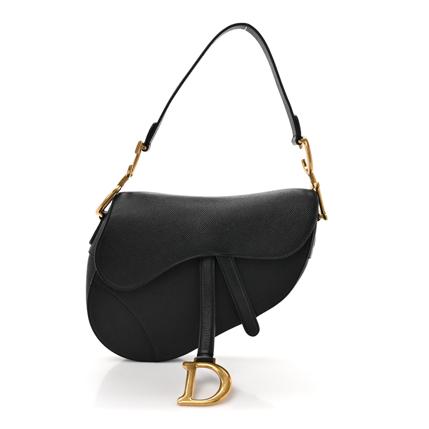 Dior Grained Calfskin Saddle Bag Black