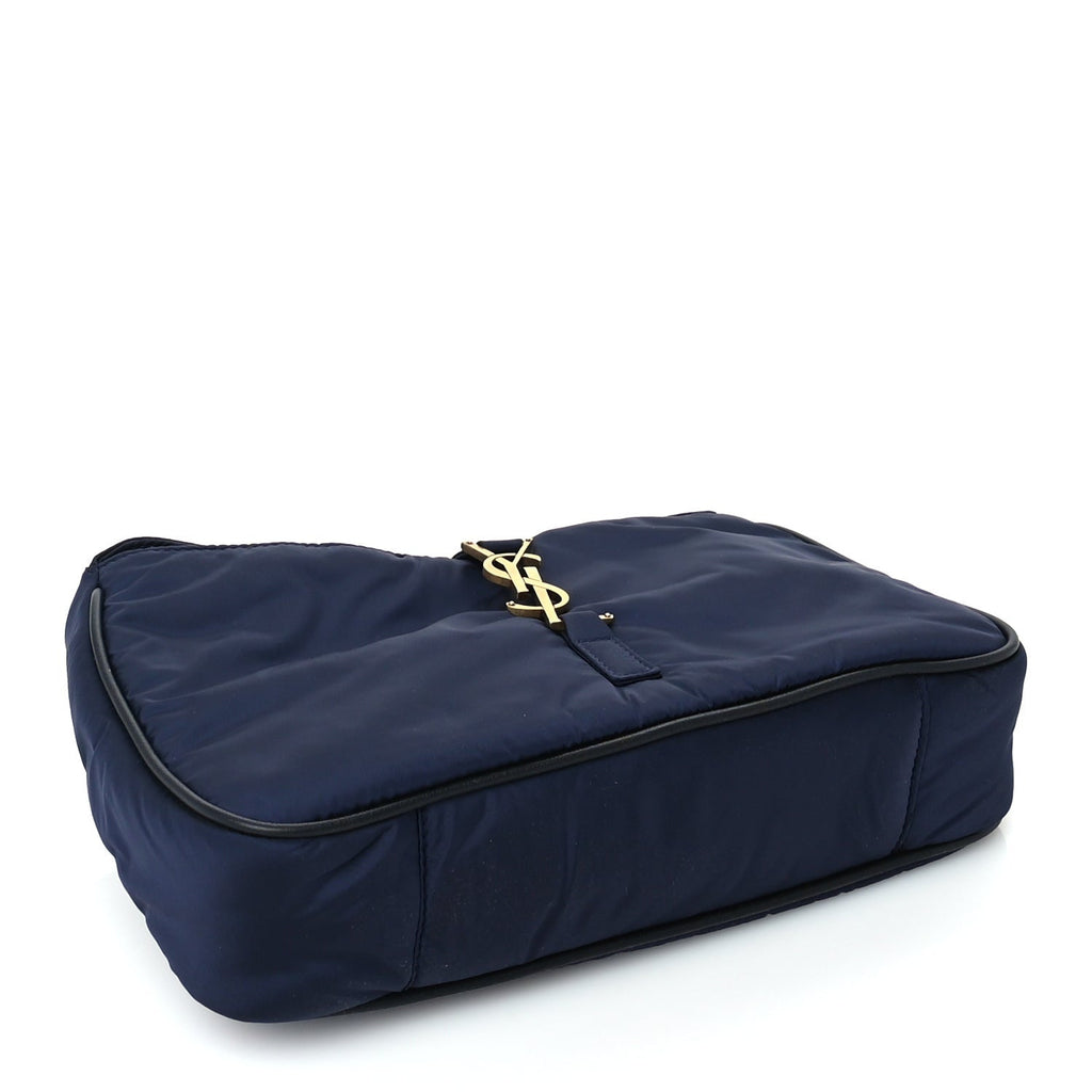 Saint Laurent Econyl Nylon Le 5 A 7 Hobo Navy