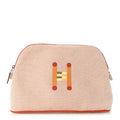 Hermès Cotton Canvas Crazy H Medium Bolide Case Orange Ficelle