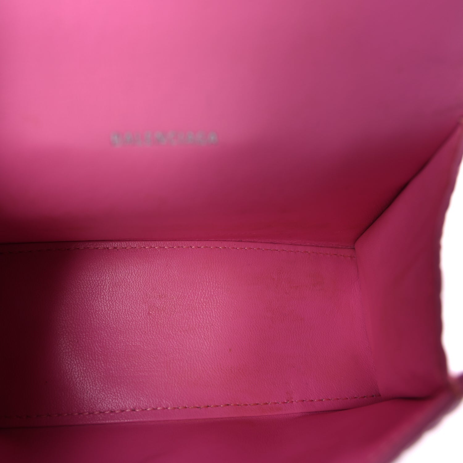 Balenciaga Shiny Calfskin Crocodile Embossed Hourglass Top Handle Bag XS Baby Pink