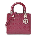 Dior Patent Cannage Medium Lady Dior Dark Pink